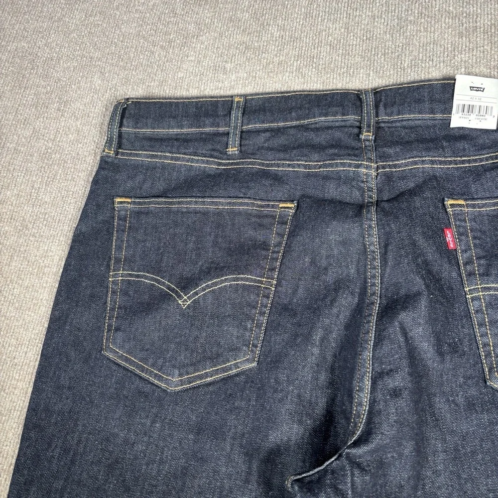 Levis 541 Jeans Mens 42x32 Athletic Fit Tapered Dark Blue Denim Stretch NWT‎